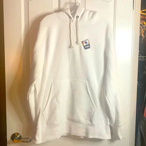 NWOT men’s Champion from Percival of London embroidered white hoodie sz XL